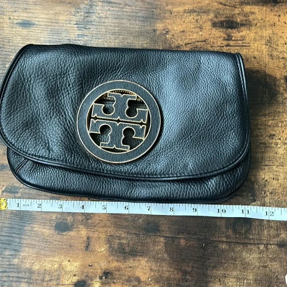 Tory Burch Black Leather Britten Crossbody Bag- No strap
